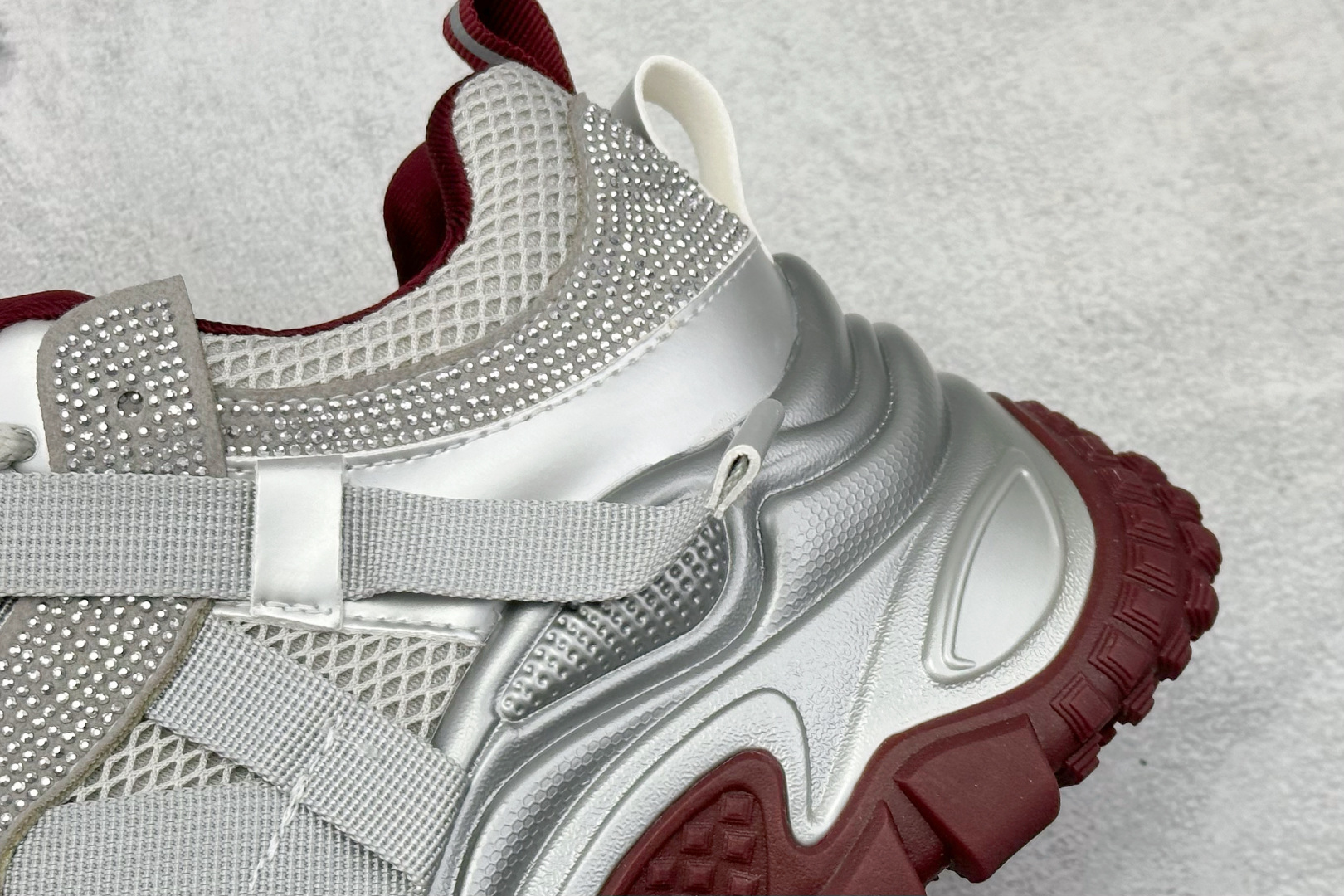 220 GG-CC Chunky Low安哥拉红镶钻休闲运动厚底增高老爹鞋