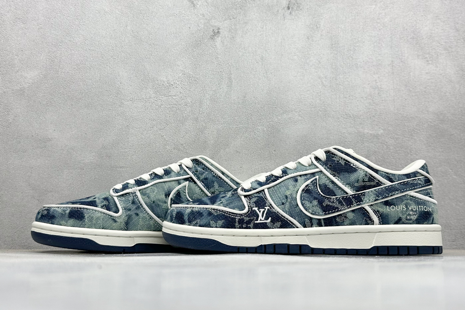 SC版Nike SB Dunk Low LV联名 青蓝牛仔 高端定制 低帮休闲板鞋 SC0601-466