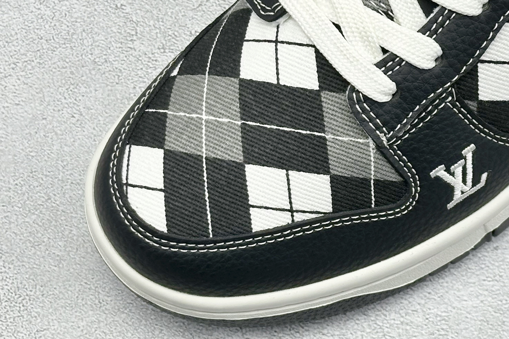 SC版Nike SB Dunk Low LV联名 黑白网格 低帮休闲板鞋 SC0601-460