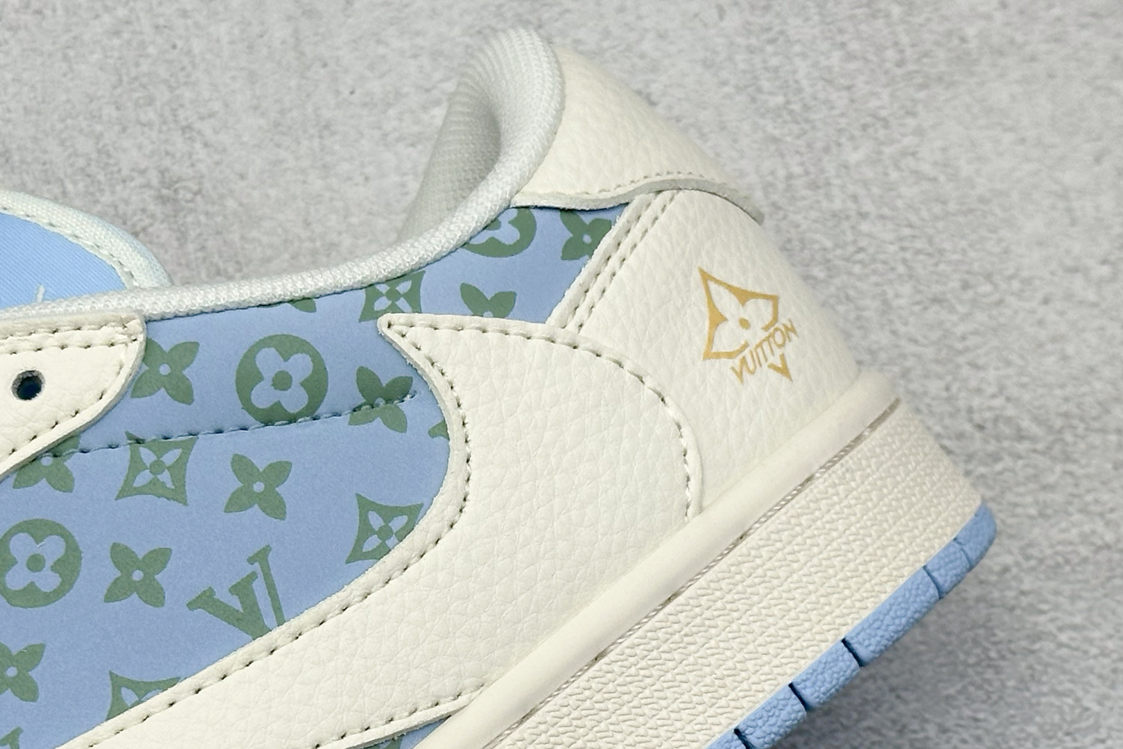 280 XC版Travis Scott x Fragment Design x Air Jordan 1 Low SP AJ1 乔1 LV联名 浅米蓝 低帮文化休闲板鞋 ZH2598-163