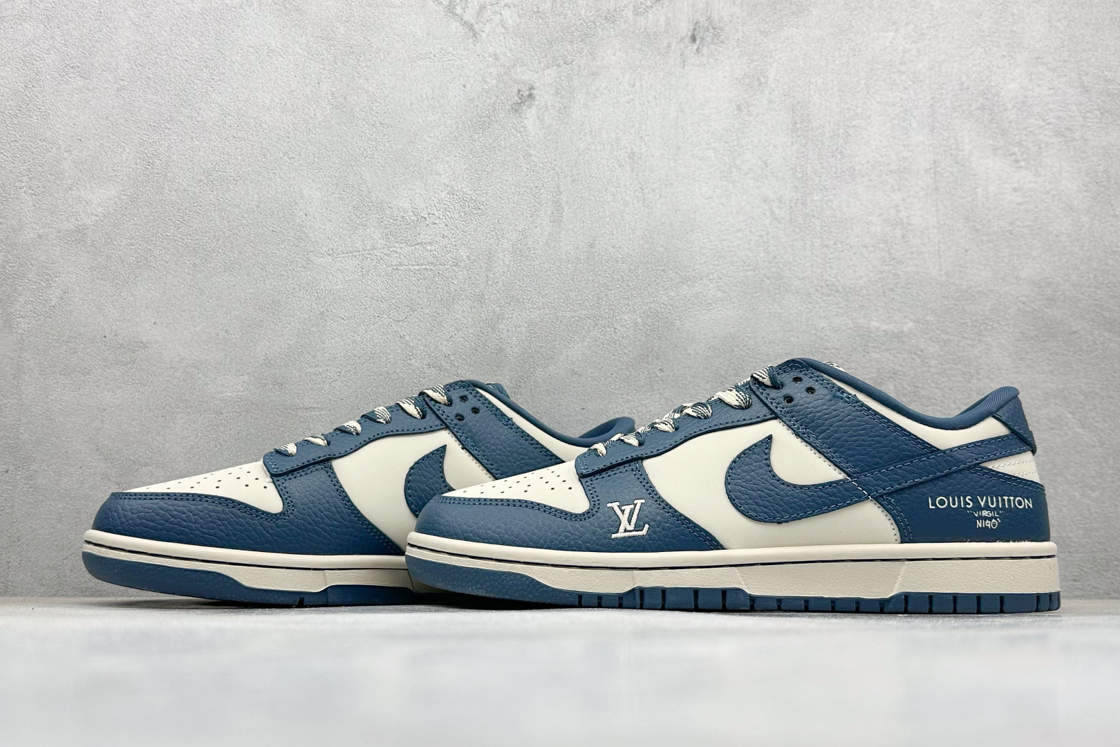 280 SC版Nike SB Dunk Low LV联名 奶灰深蓝 高端定制 低帮休闲板鞋 SC0601-477