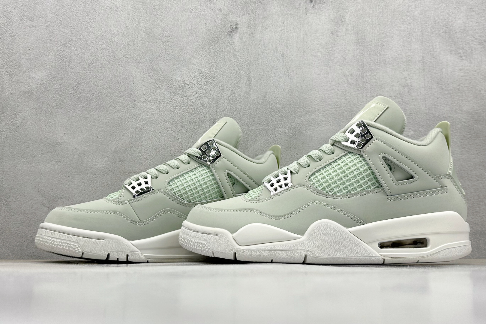终端放店新F版Air Jordan AJ4 Retro 薄荷绿 中帮篮球鞋原楦原纸板同源开发 完美呈现乔