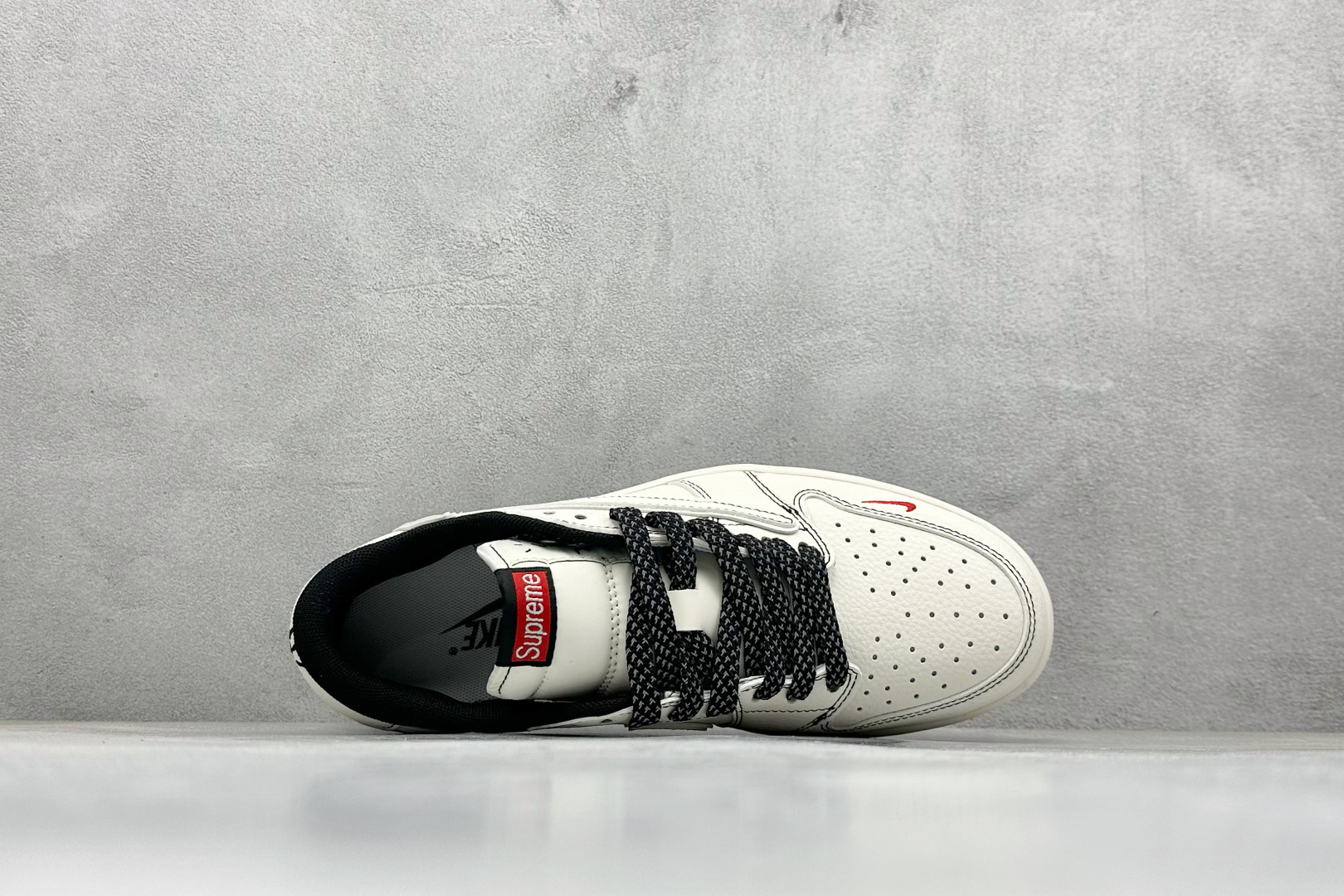 280 Travis Scott x Fragment Design x Air Jordan 1 Low SP AJ1 乔1联名 米黑线小红勾 低帮文化休闲板鞋 HH7518-089