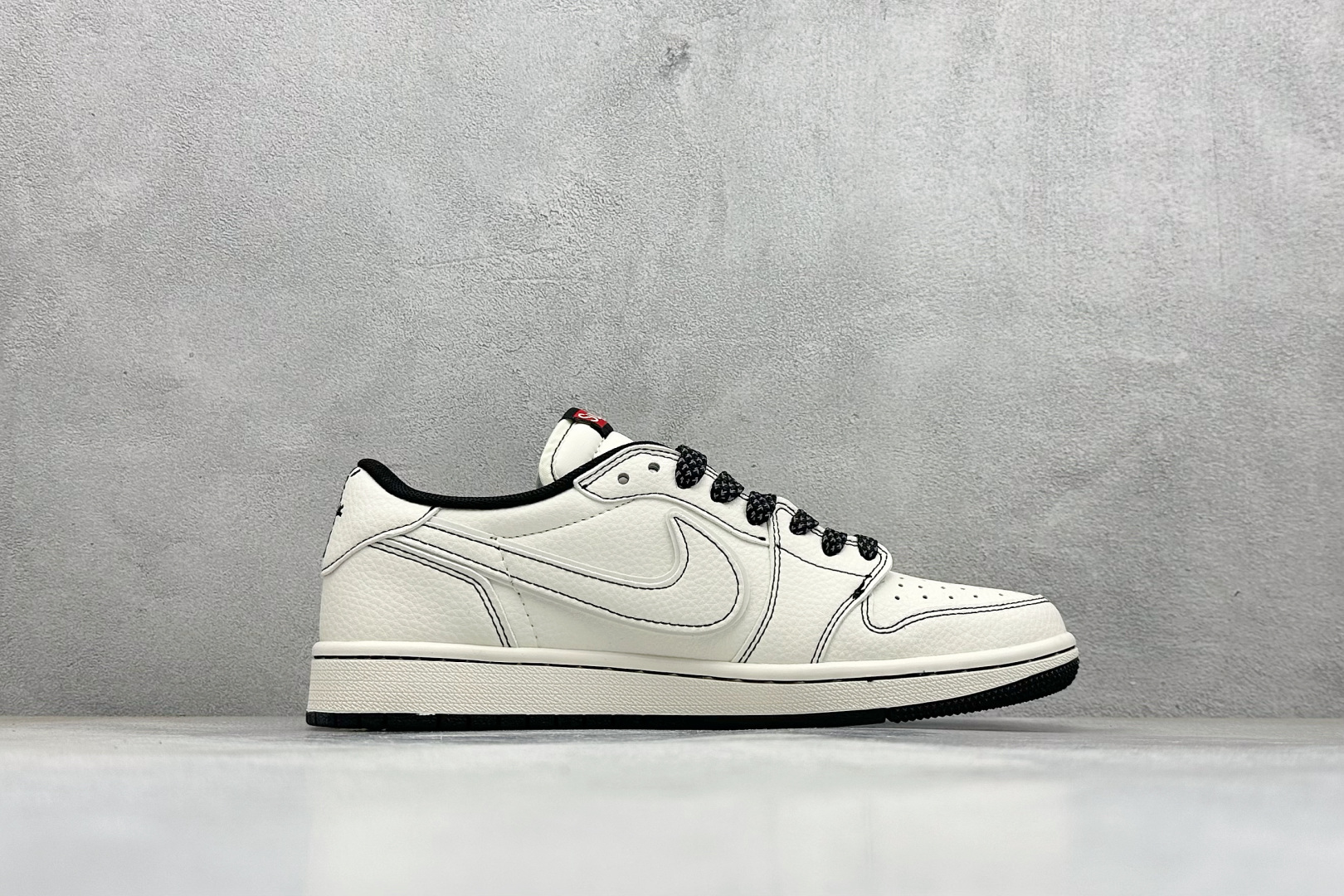 280 Travis Scott x Fragment Design x Air Jordan 1 Low SP AJ1 乔1联名 米黑线小红勾 低帮文化休闲板鞋 HH7518-089