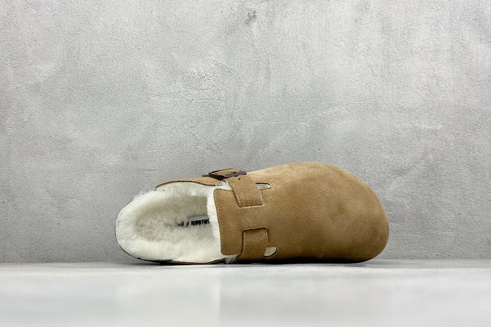 220 BK版Birkenstock 博肯包头半拖毛绒系列 棕色毛里 0129423