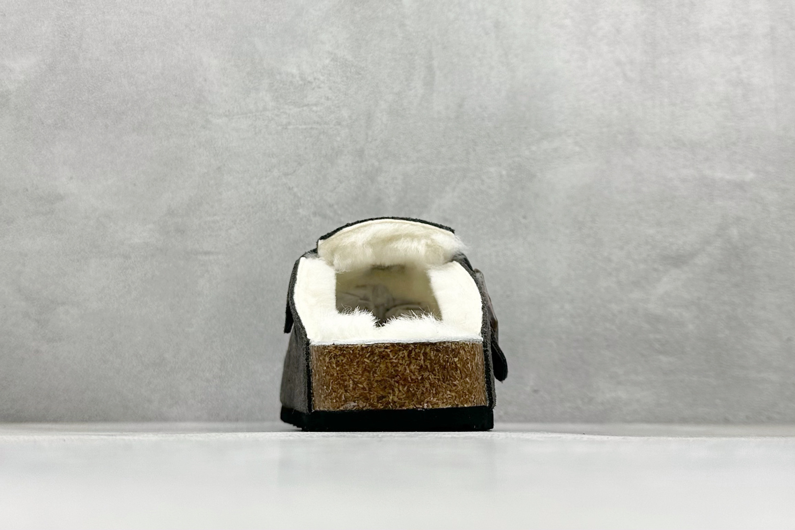 220 BK版Birkenstock 博肯包头半拖毛绒系列 灰色毛里 0129423