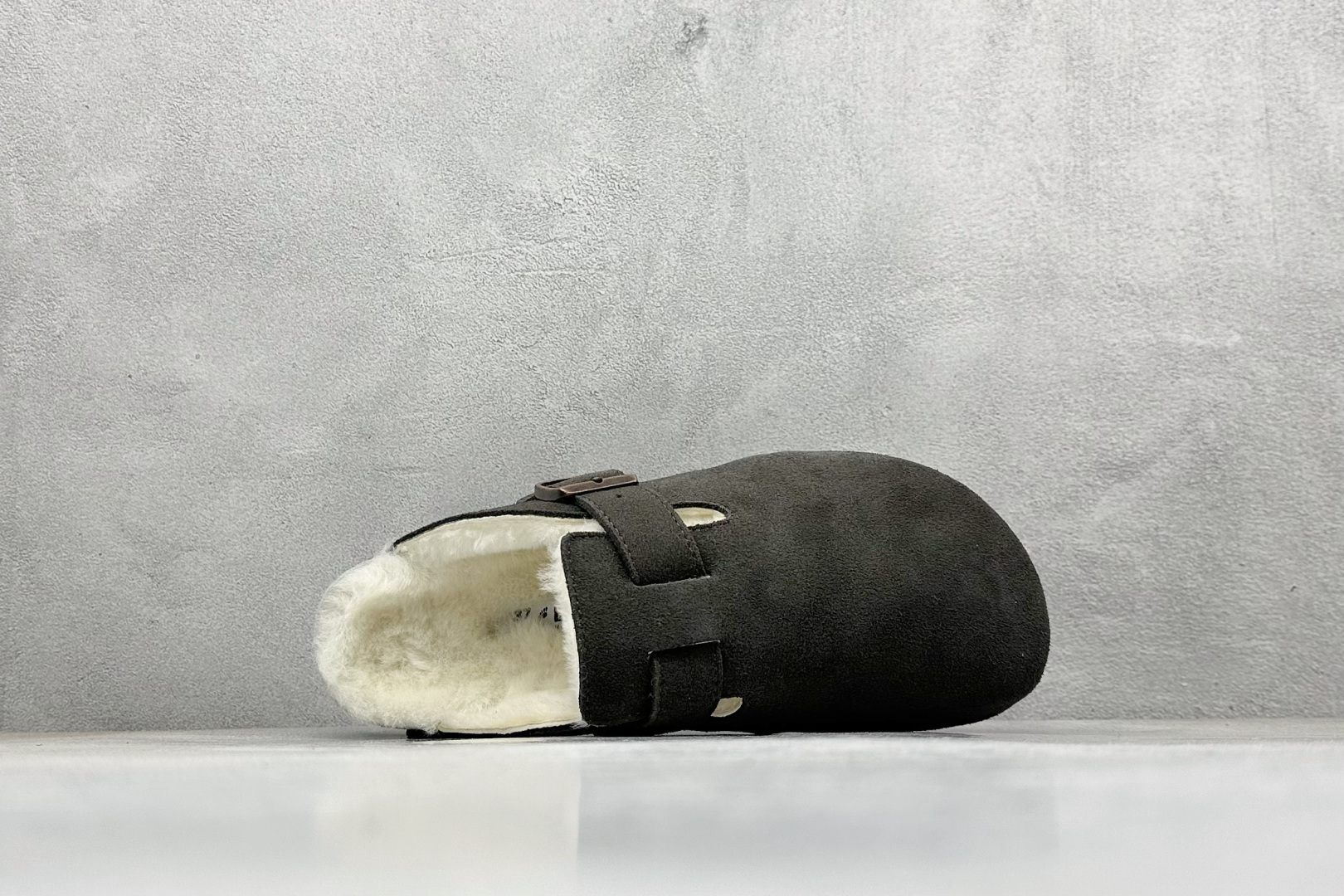 220 BK版Birkenstock 博肯包头半拖毛绒系列 灰色毛里 0129423