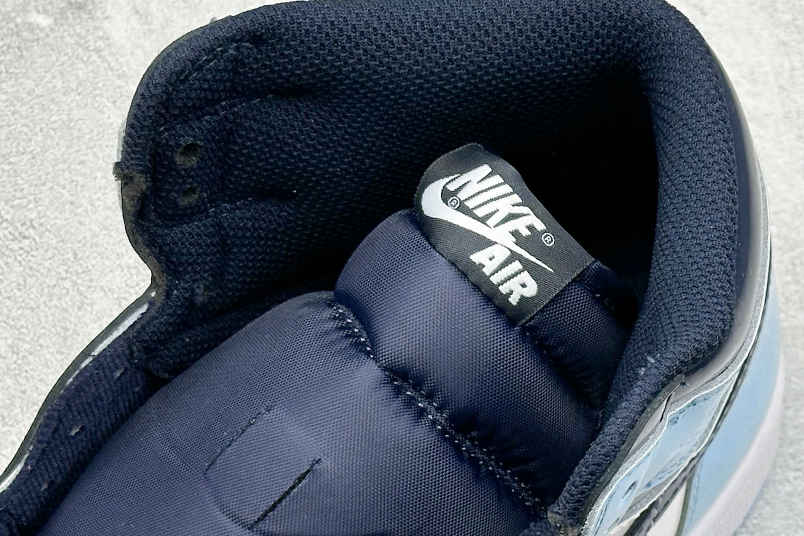 🌹 终端放店新F版AIR Jordan 1 RETRO HIGH OG 高帮 漆皮北卡蓝原装纸板原楦开发