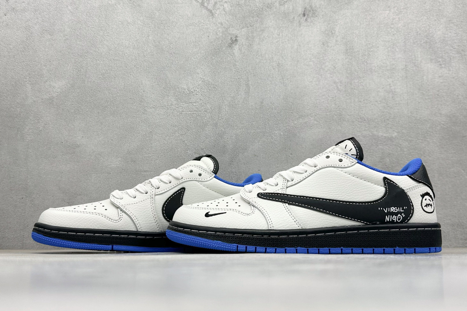 280 XC版Travis Scott x Fragment Design x Air Jordan 1 Low SP AJ1 乔1联名 蓝底鬼脸 低帮文化休闲板鞋 DZ5899-027