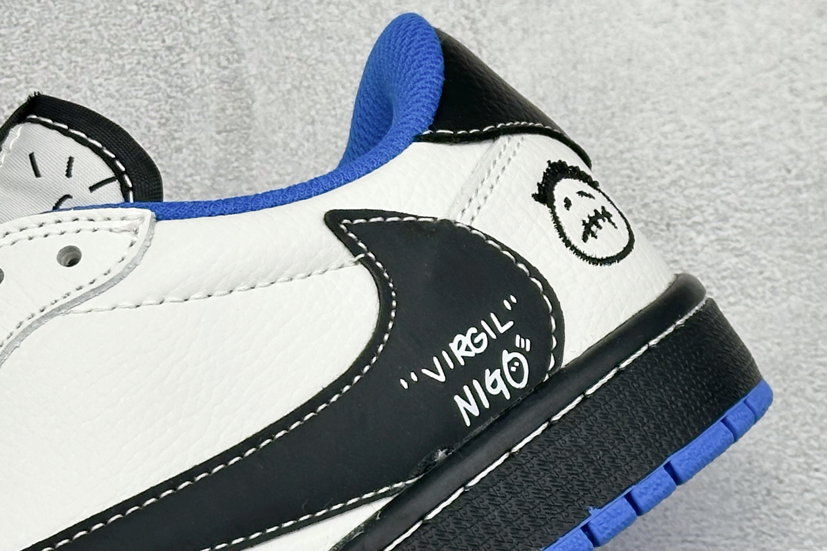 280 XC版Travis Scott x Fragment Design x Air Jordan 1 Low SP AJ1 乔1联名 蓝底鬼脸 低帮文化休闲板鞋 DZ5899-027