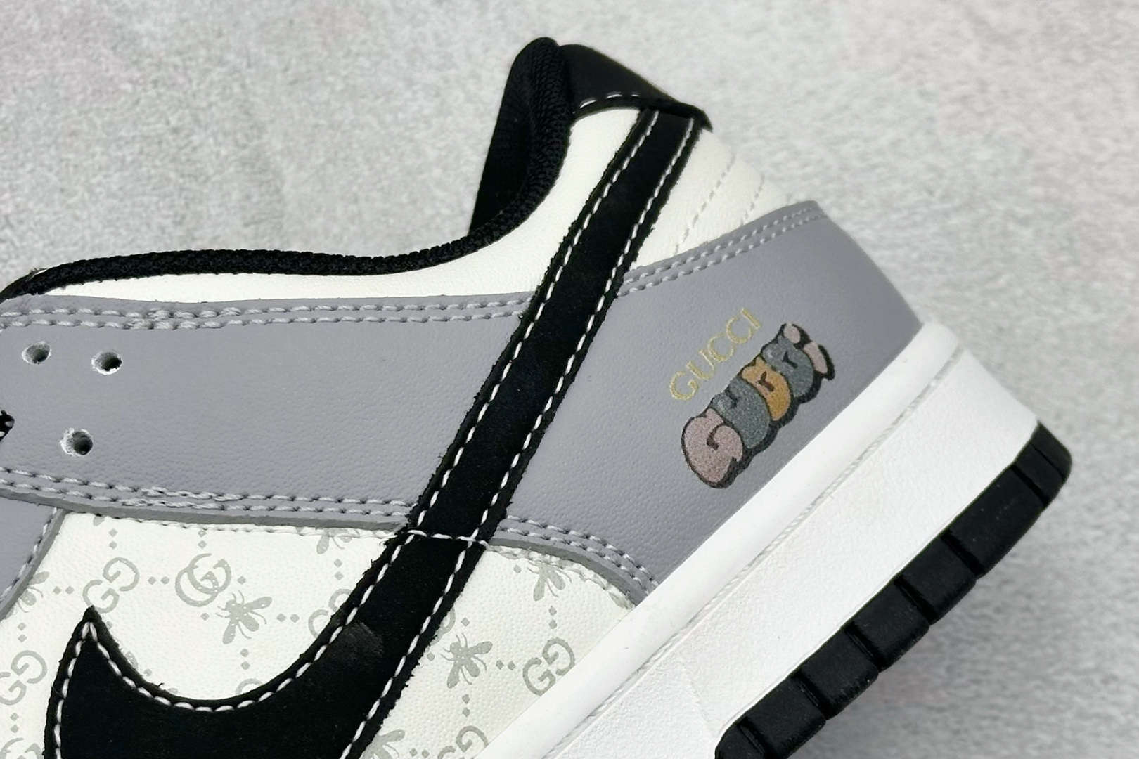 280 XC版Nike SB Dunk Low 古驰联名 浅灰黑勾 周年高端定制 低帮休闲板鞋 CS1688-134
