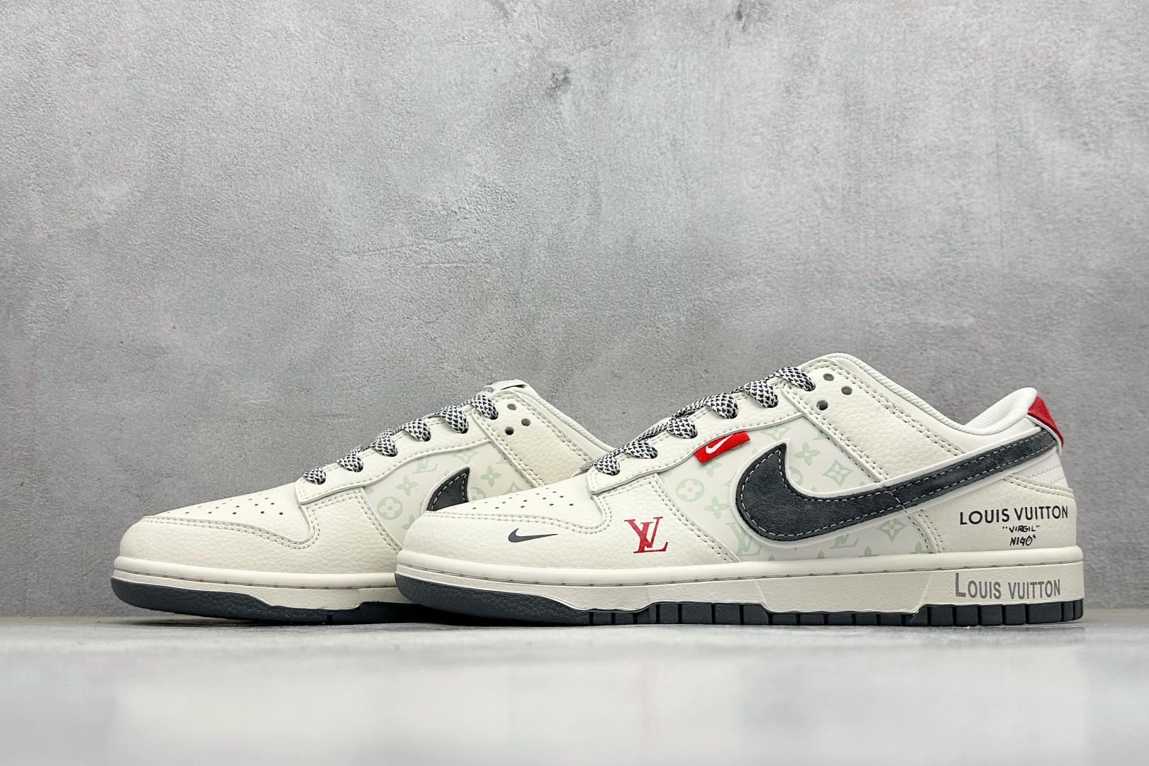 280 Nike SB Dunk Low LV联名 米灰红布标 周年高端定制 低帮休闲板鞋 HT5088-606