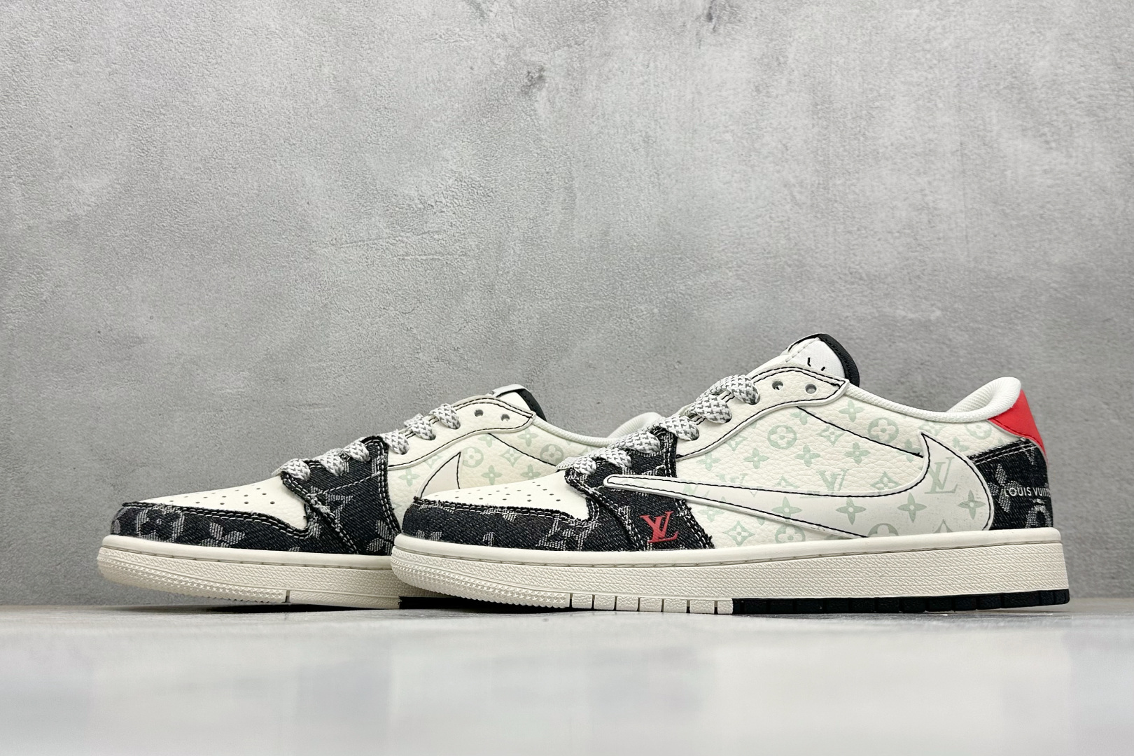 280 XC版Travis Scott x Fragment Design x Air Jordan 1 Low SP AJ1 乔1联名 米黑牛仔 低帮文化休闲板鞋 CX5050-Y28