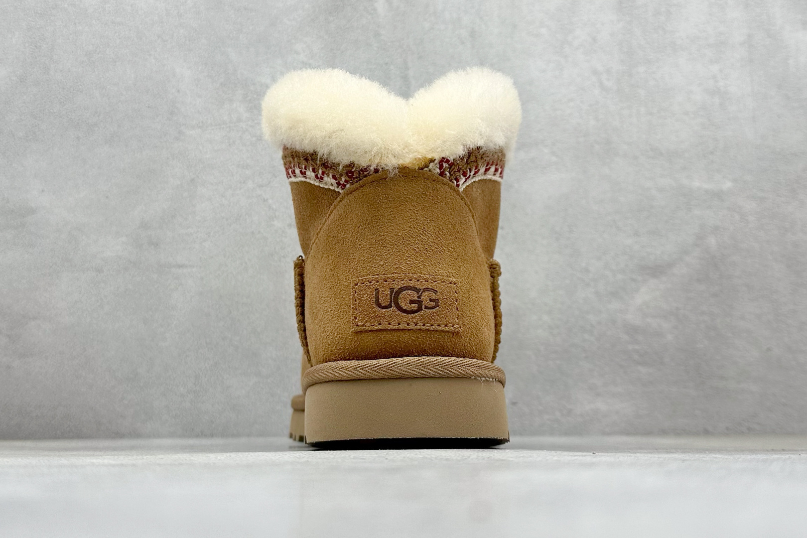 UGG 塔斯林迷你雪地靴 民族风女鞋官网25新款织带雪地靴经典 栗色 沙色 1174496