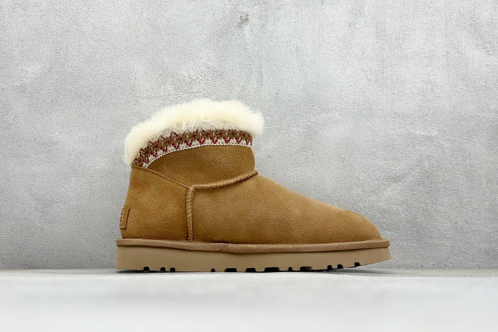 UGG 塔斯林迷你雪地靴 民族风女鞋官网25新款织带雪地靴经典 栗色 沙色 1174496