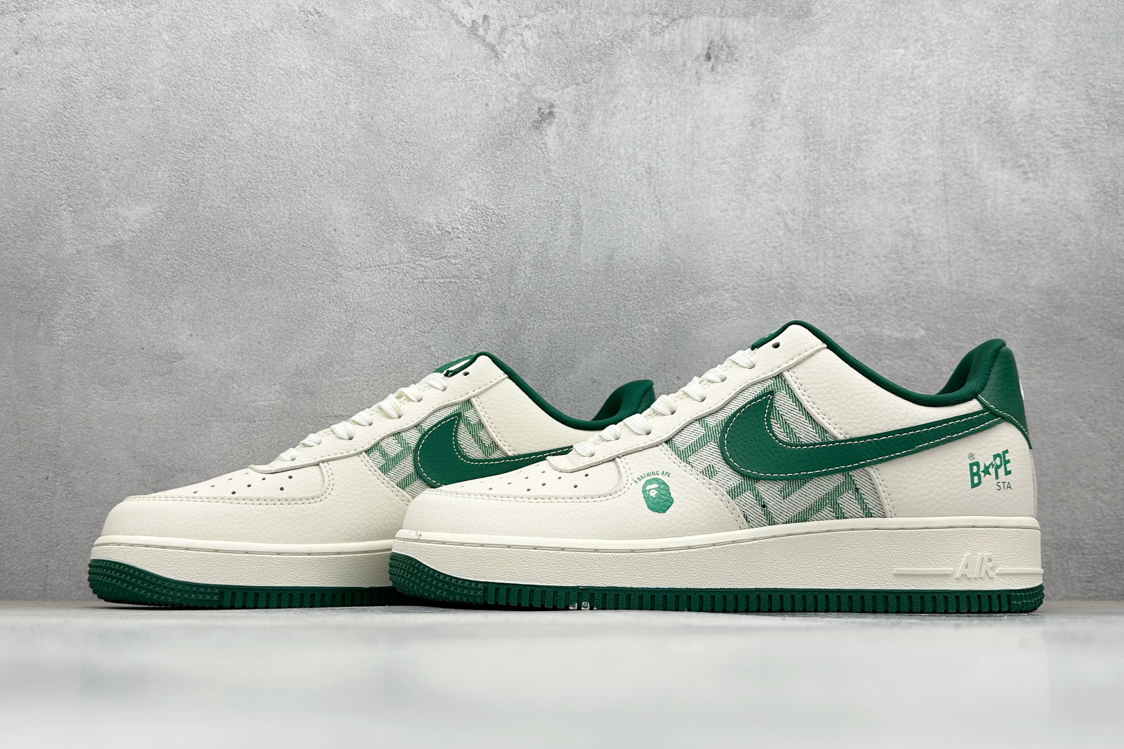 SC版Nike Air Force 1'07 Low BAPE联名 奶白薄荷 空军一号低帮休闲板鞋 DK0188-089