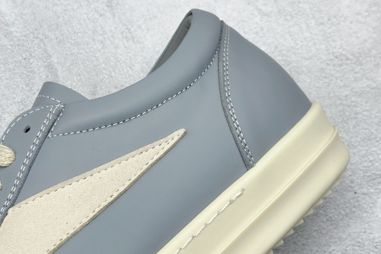 420 X1版瑞克欧文斯Rick owens 主线 经典西瓜头 RO低帮黑白绒面麂皮 RUO2B897LPOLVS