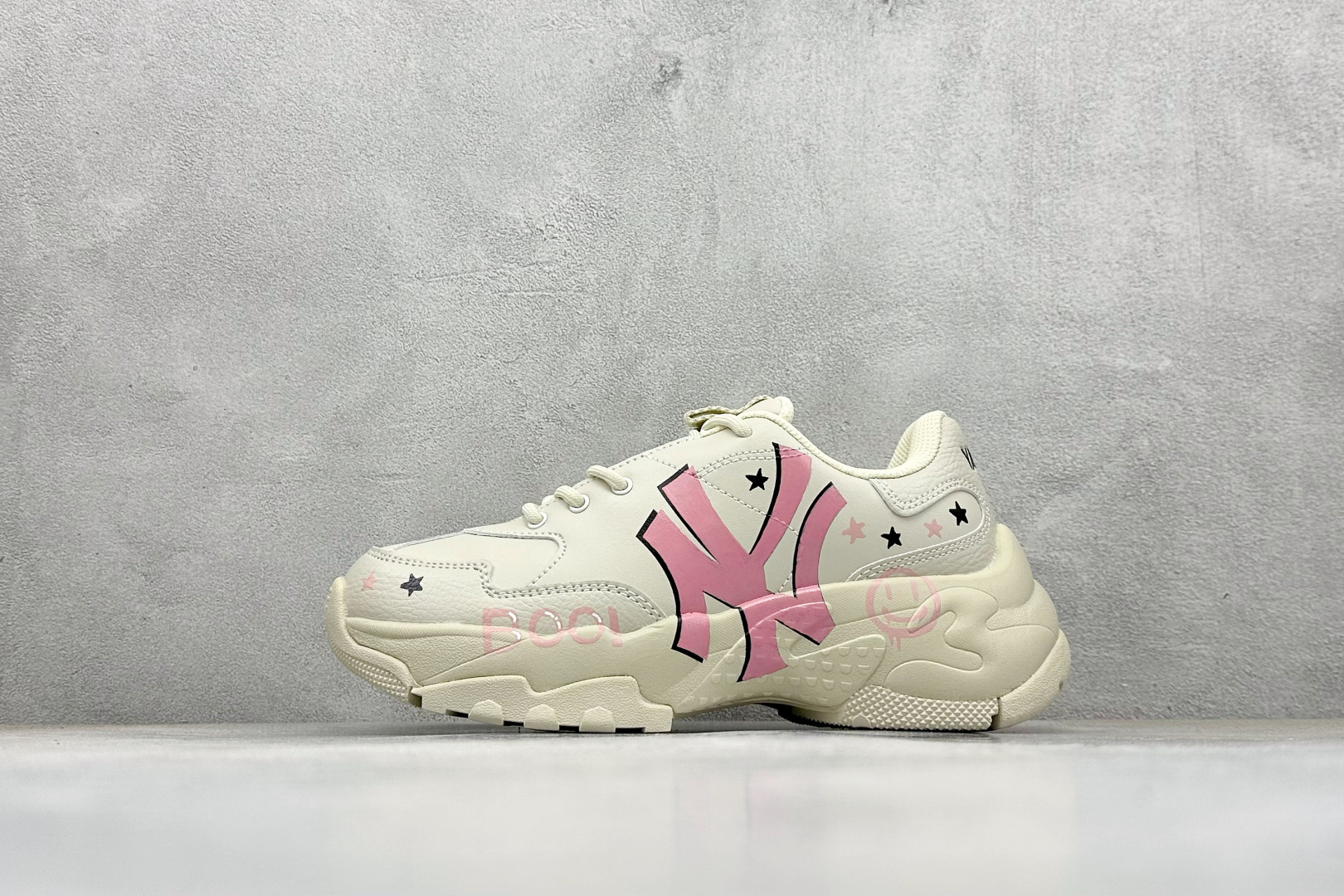 MLB NY 印花网红学长鞋 定制涂鸦恶作剧内增高6cm 原厂原档案数据开发 进口纳米材质 原厂全套手提