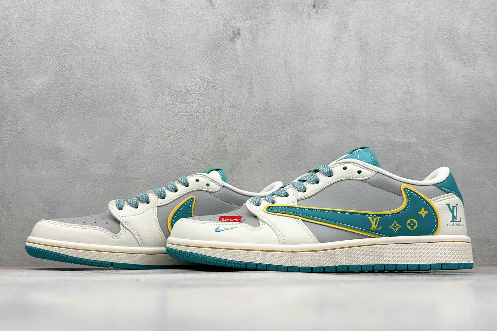 240 Air Jordan 1 Low AJ1 乔1 LV联名倒勾 高端定制 低帮复古篮球鞋 ZY1618-006