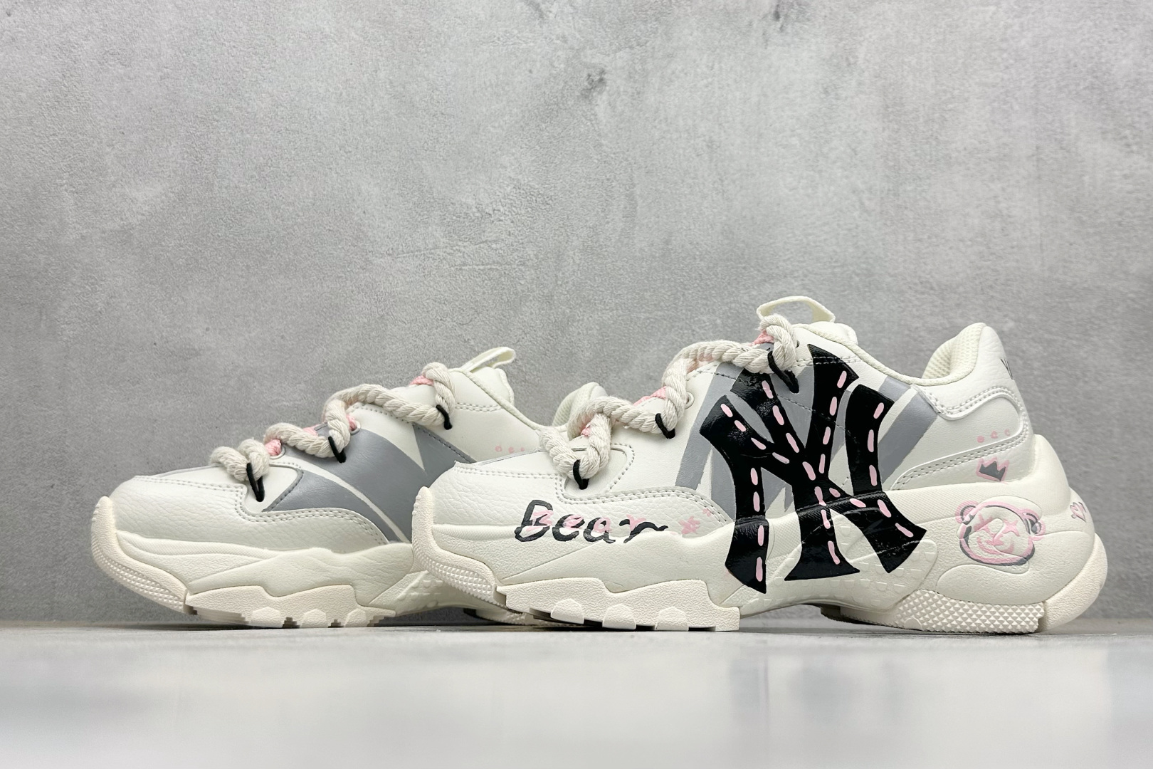 MLB NY 印花网红老爹鞋 定制涂鸦恶作剧 内增高6cm 3ASHC101N