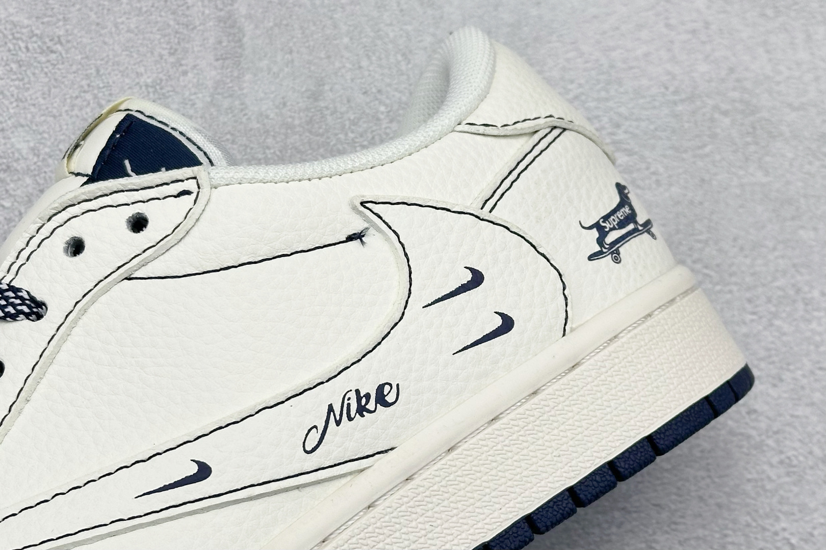 Travis Scott x Fragment Design x Air Jordan 1 Low SP AJ1 乔1米白Nike蓝 低帮文化休闲板鞋 XD0798-308