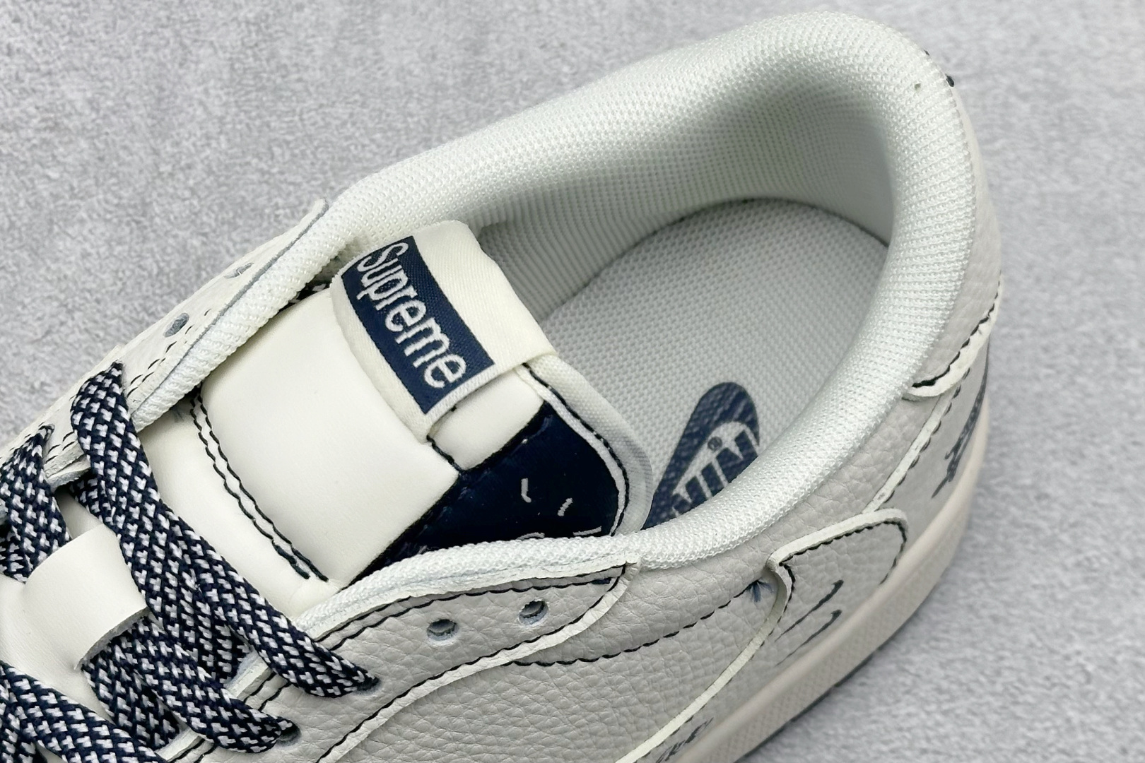 Travis Scott x Fragment Design x Air Jordan 1 Low SP AJ1 乔1米白Nike蓝 低帮文化休闲板鞋 XD0798-308