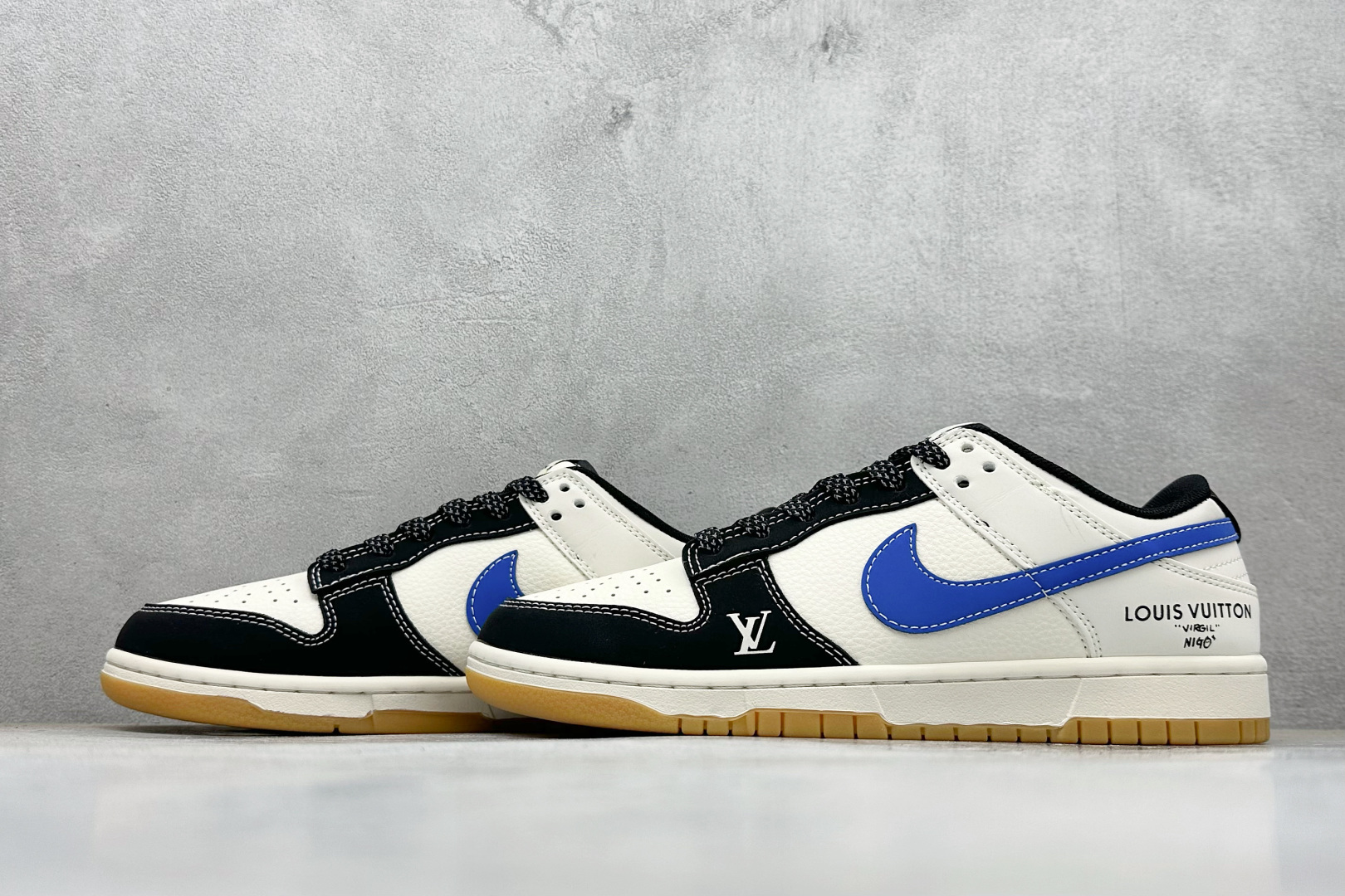 Nike SB Dunk Low LV联名 米黑篮生胶 周年高端定制 低帮休闲板鞋 JP1628-003