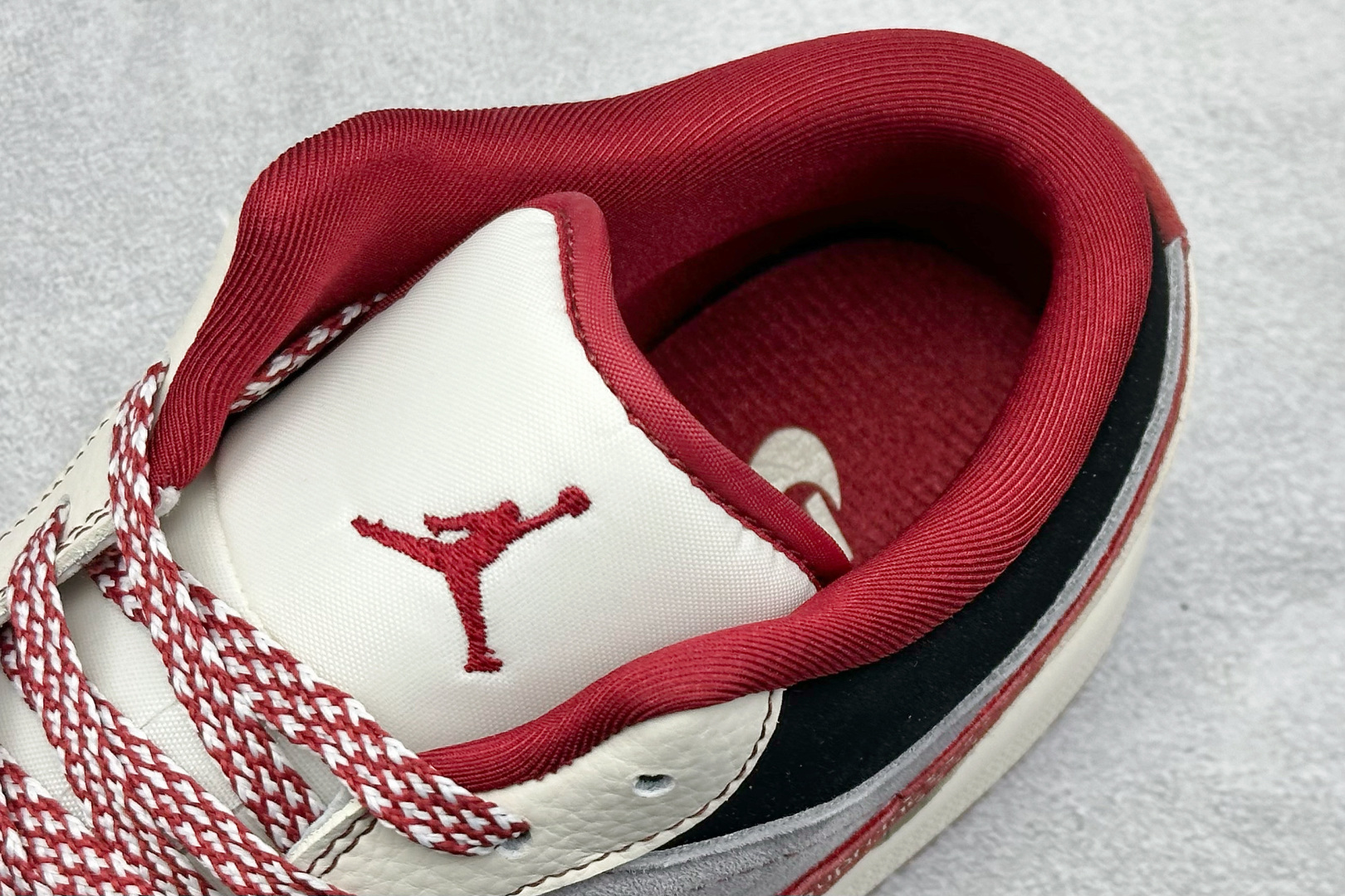 Air Jordan 1 Low AJ1 乔1 “Superme联名---灰红猪八”高端定制 低帮复古篮球鞋 LD8888-007