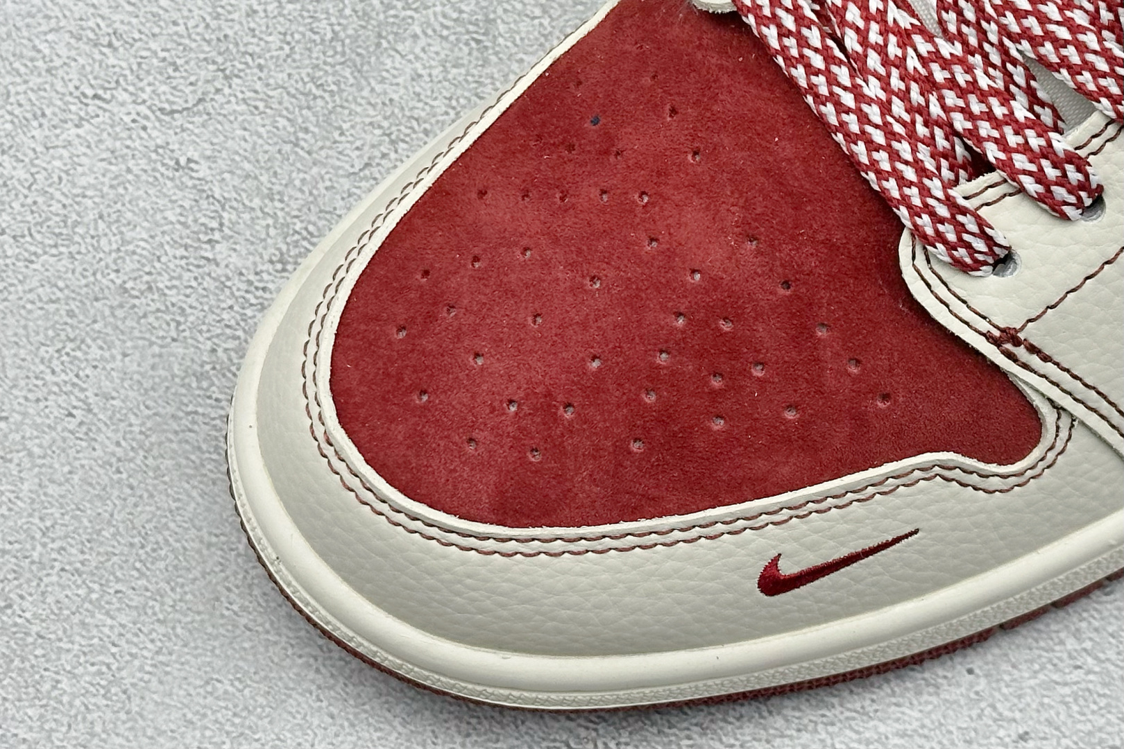 Air Jordan 1 Low AJ1 乔1 “Superme联名---灰红猪八”高端定制 低帮复古篮球鞋 LD8888-007