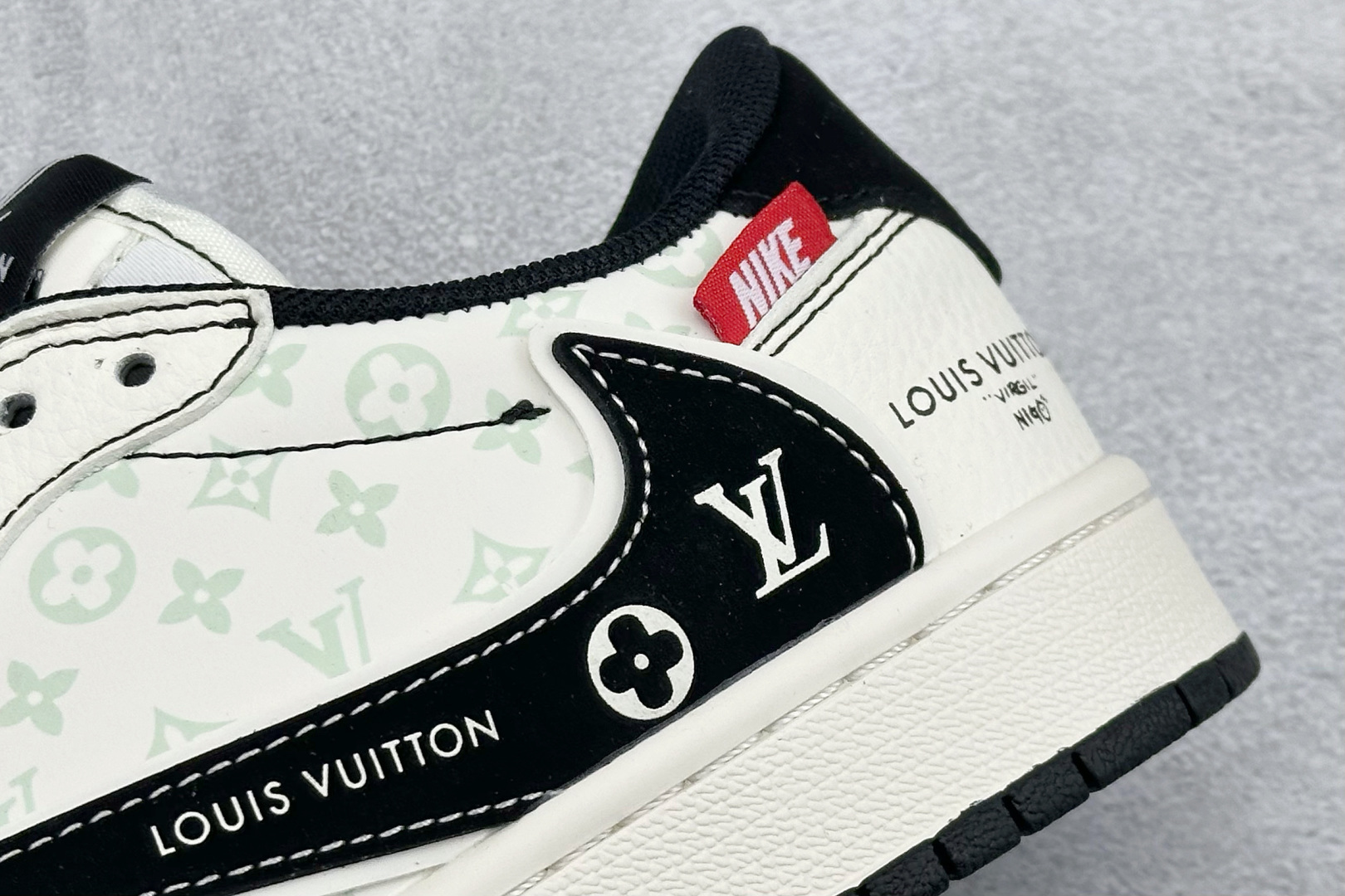 XC版Travis Scott x Fragment Design x Air Jordan 1 Low SP AJ1 乔1 LV联名 黑勾红标 低帮文化休闲板鞋 CX5050-Y30