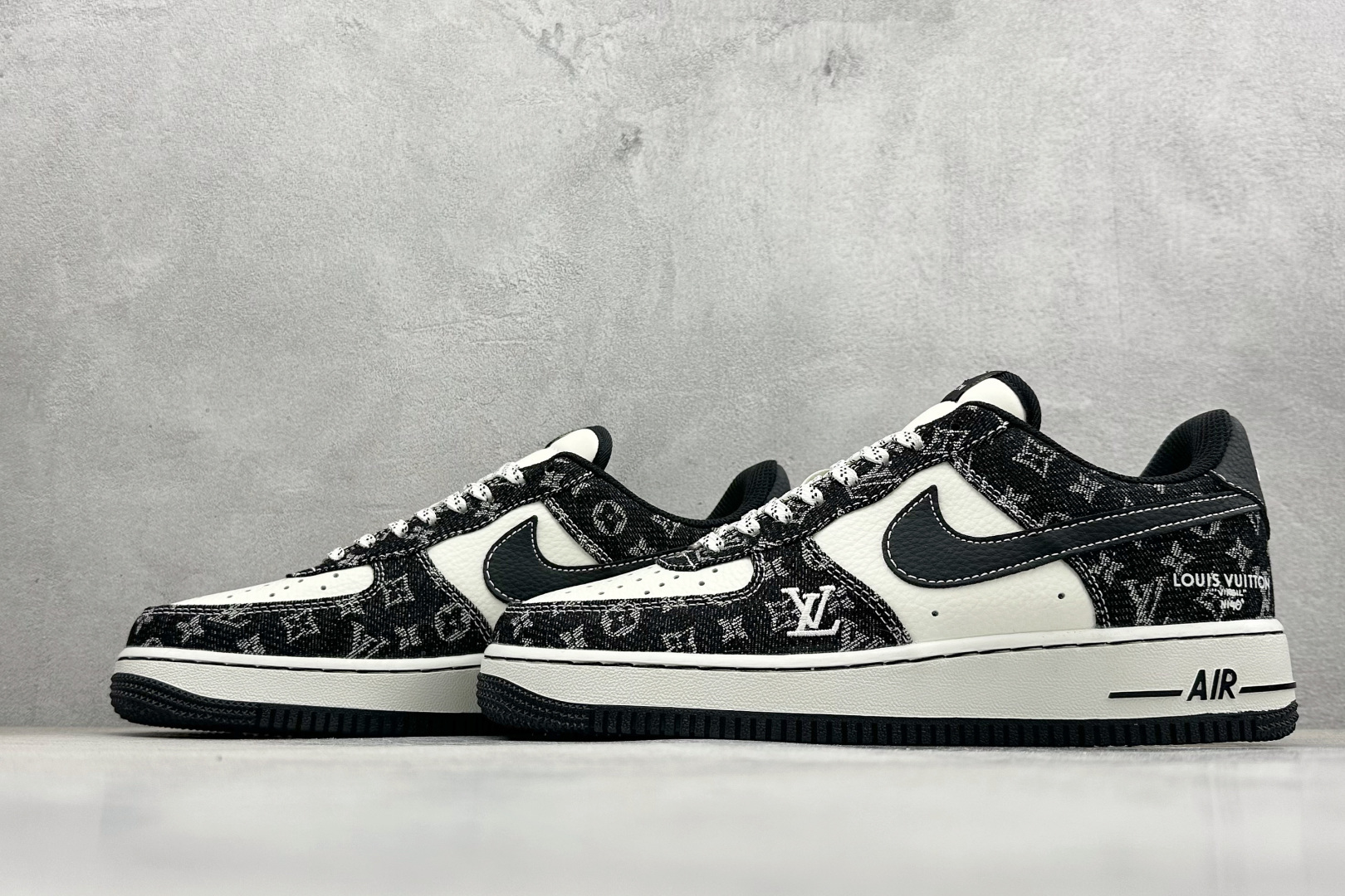 260 SC版NIke Air Force 1 '07 Low “LV联名--白黑牛仔” 空军一号低帮 运动鞋 休闲鞋 NH0601-579