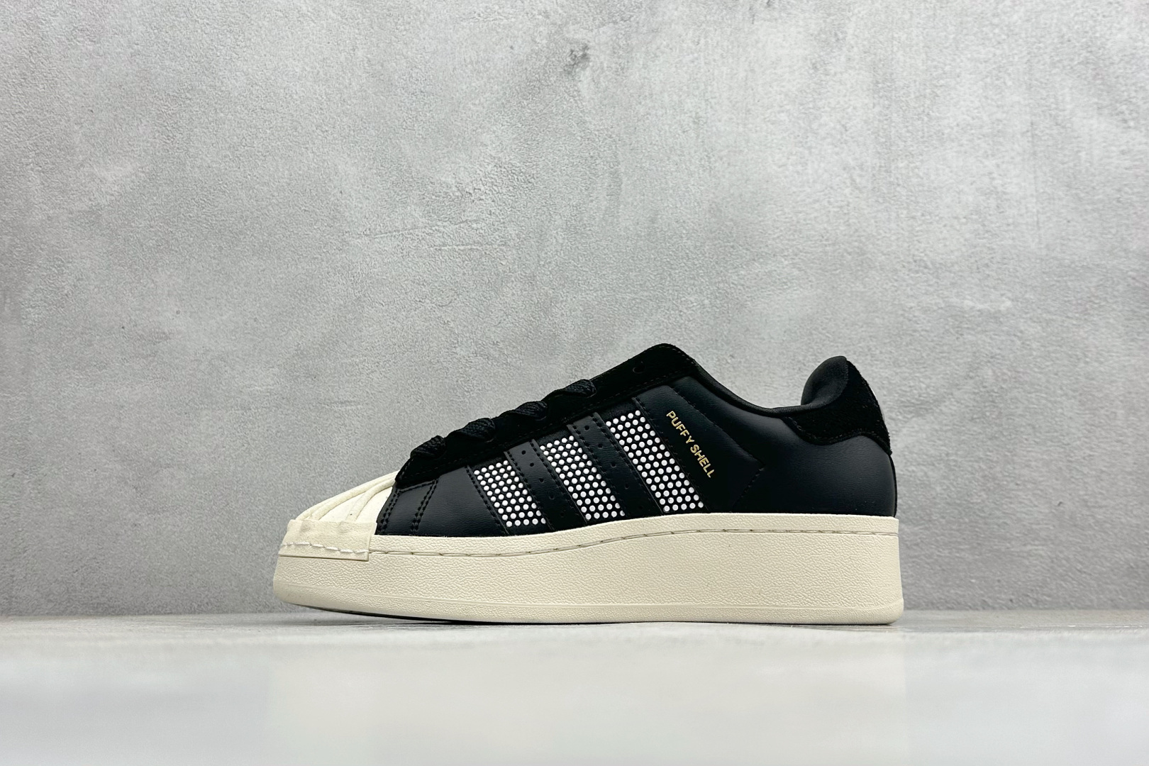 170 AdidOriginals SUPERSTAR PUFFY SHELL全新配色 双鞋舌 贝壳头休闲板鞋 KJ6976