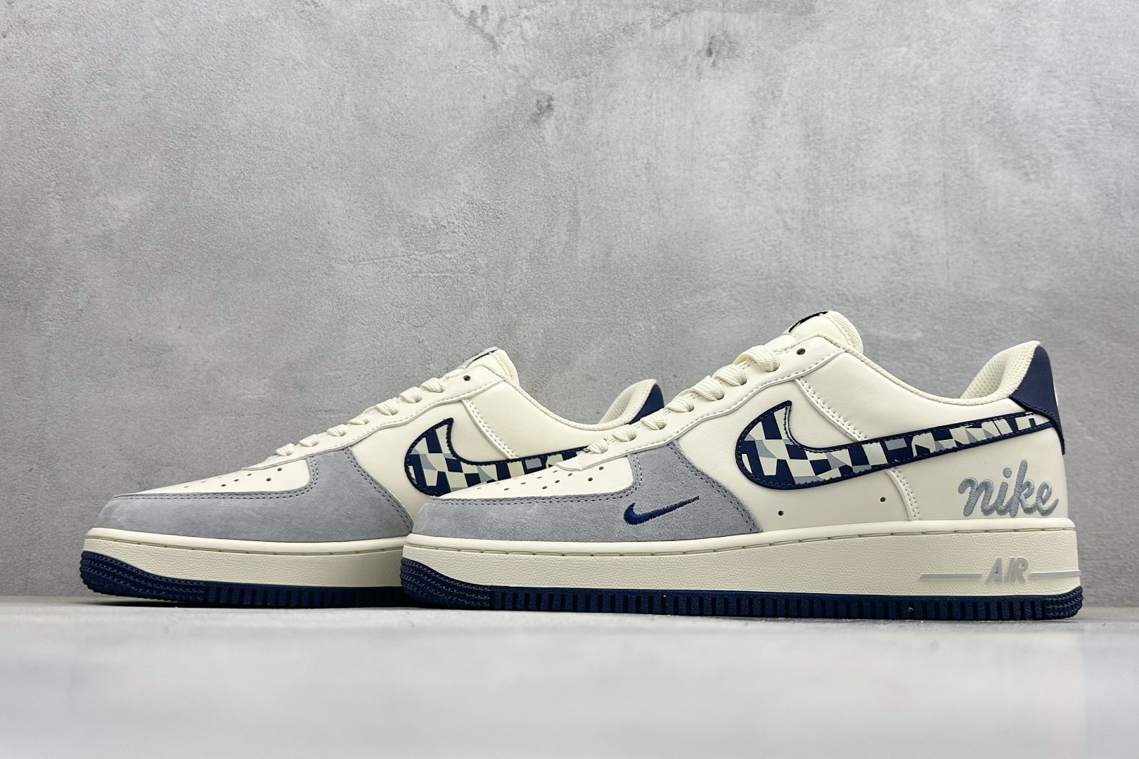SC版Nike Air Force 1'07 Low 奶白蓝拼接 空军一号低帮休闲板鞋 NH0601-580