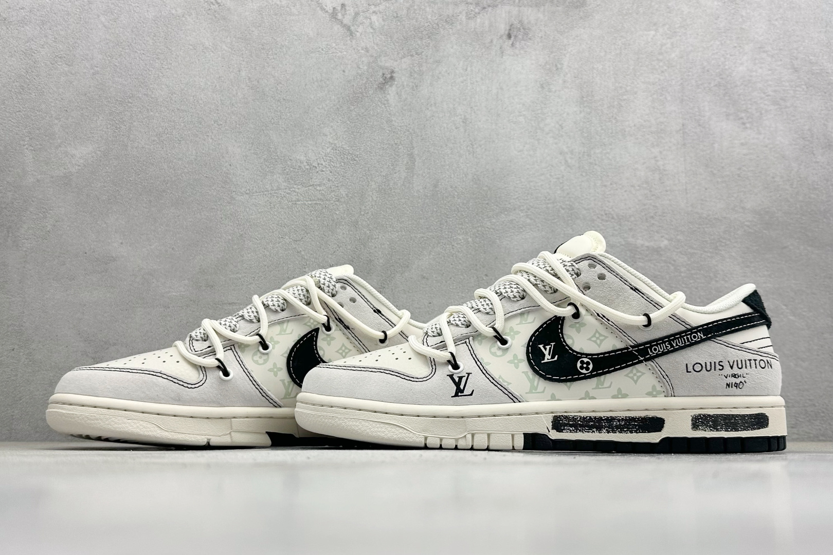 XC版Nike SB Dunk Low LV联名 灰涂鸦抽绳 周年高端定制 低帮休闲板鞋 CX5050-Y33