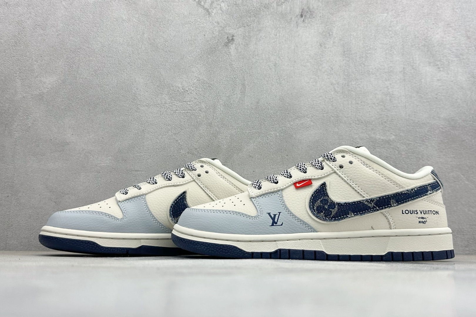 Nike SB Dunk Low LV联名 米灰蓝牛仔 低帮休闲板鞋 DN3168-001