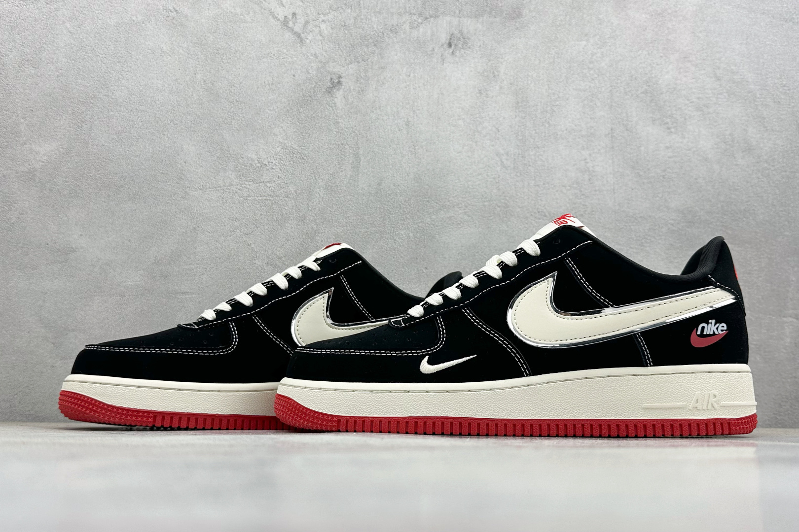 SC版NIke Air Force 1 '07 LOW 黑白红底 运动鞋 休闲鞋 DF0188-118