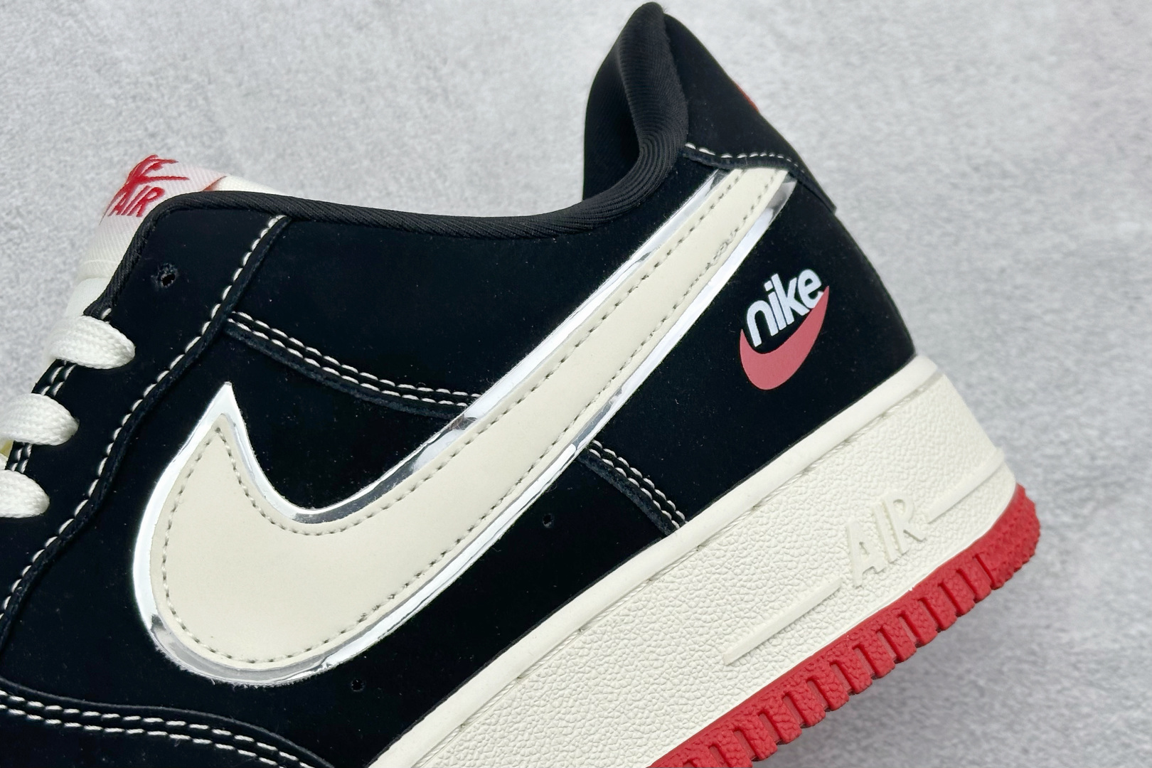 SC版NIke Air Force 1 '07 LOW 黑白红底 运动鞋 休闲鞋 DF0188-118