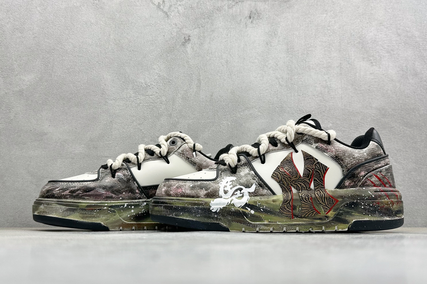 MLB NY 印花网红学长鞋绑带 定制涂鸦恶作剧 3ASXCA12N