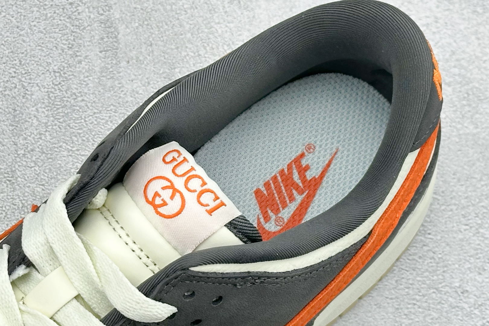 Nike SB Dunk Low“GUCCI联名——白灰桔” 高端定制 低帮休闲板鞋 YF9511-923