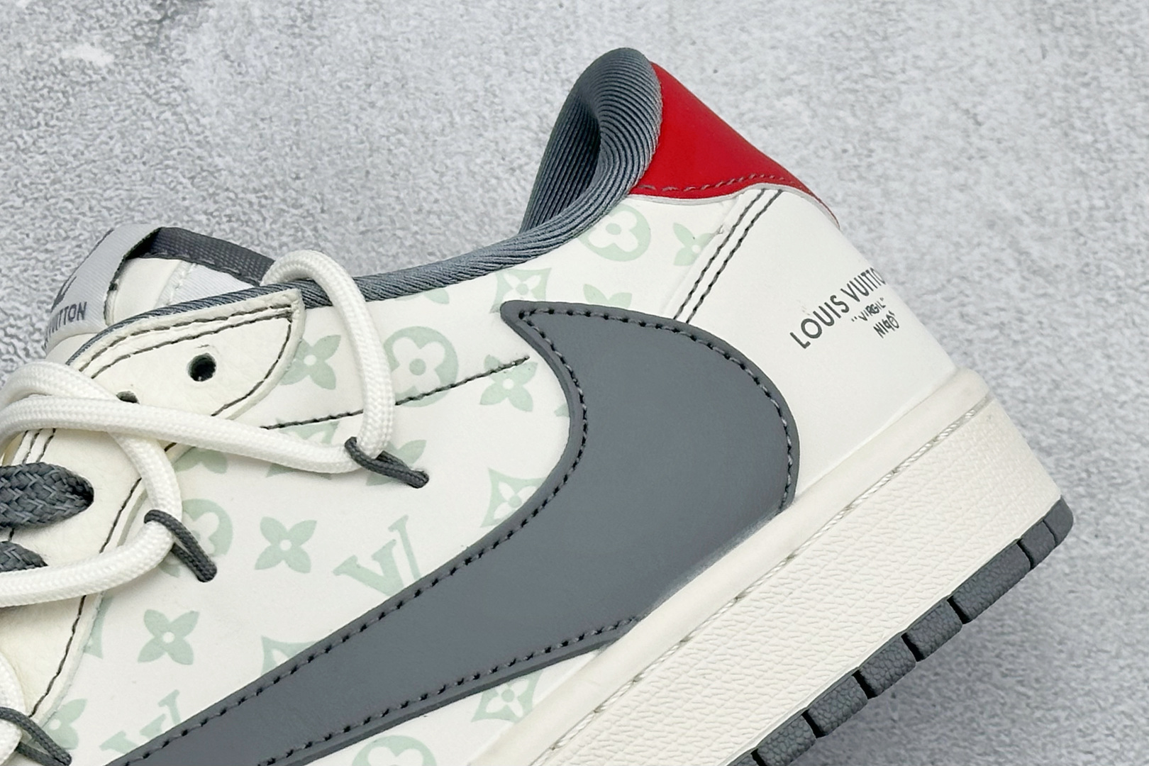 Travis Scott x Fragment Design x Jordan Air Jordan 1 Low SP LV联名-米灰印花红标”HT5088-605