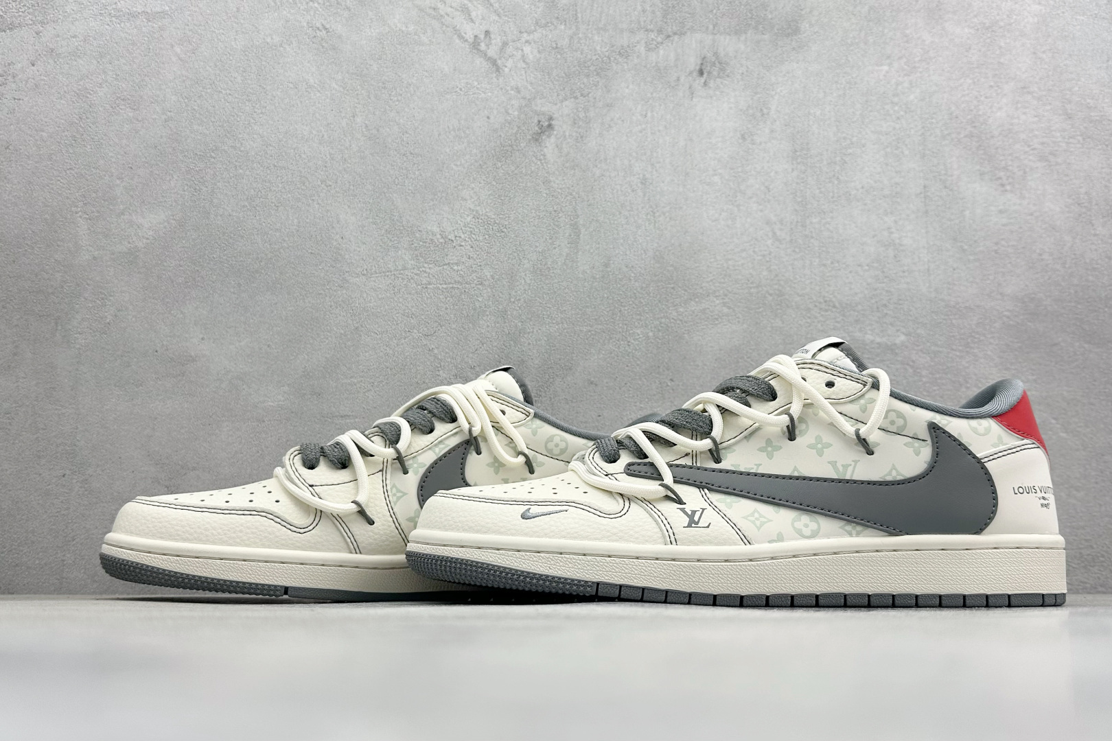 Travis Scott x Fragment Design x Jordan Air Jordan 1 Low SP LV联名-米灰印花红标”HT5088-605