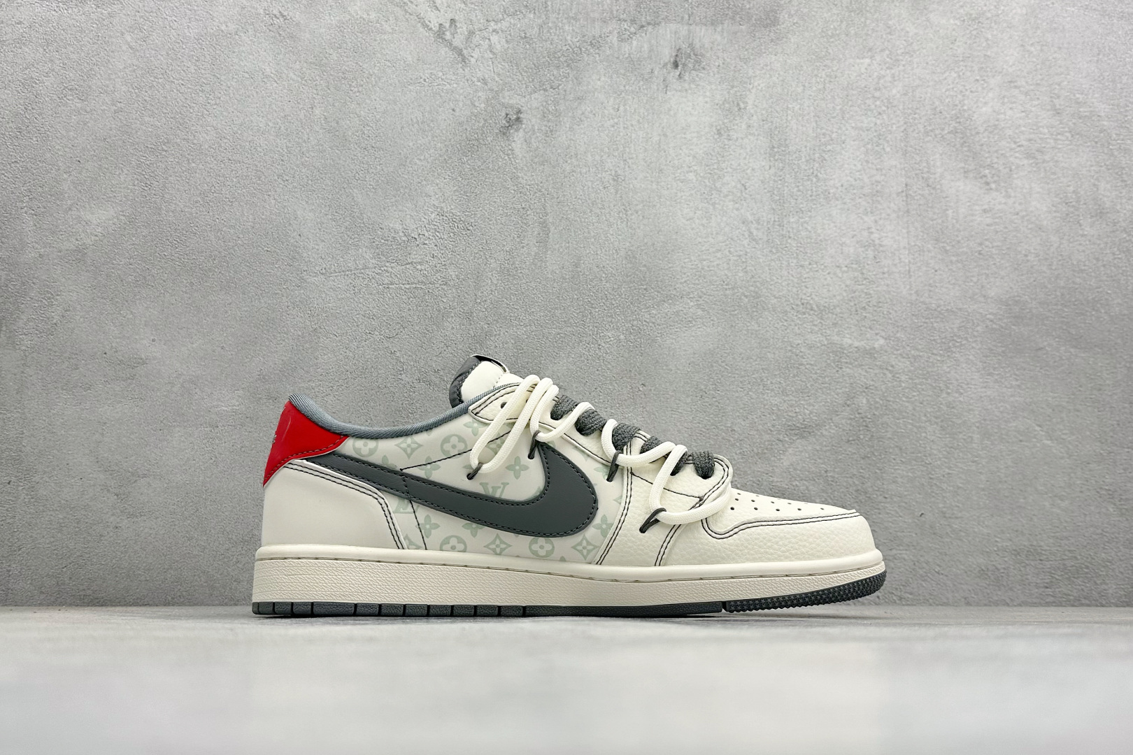 Travis Scott x Fragment Design x Jordan Air Jordan 1 Low SP LV联名-米灰印花红标”HT5088-605