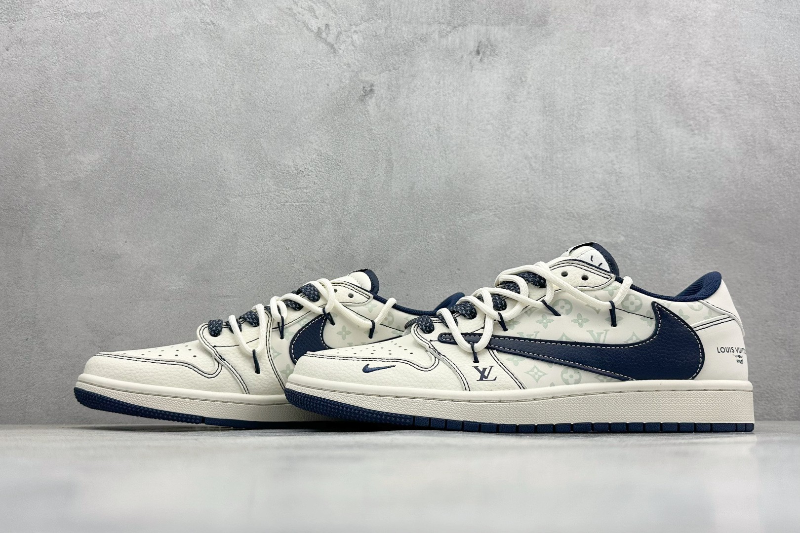 Travis Scott x Fragment Design x Jordan Air Jordan 1 Low SP LV联名-米白午夜蓝” HT5088-603