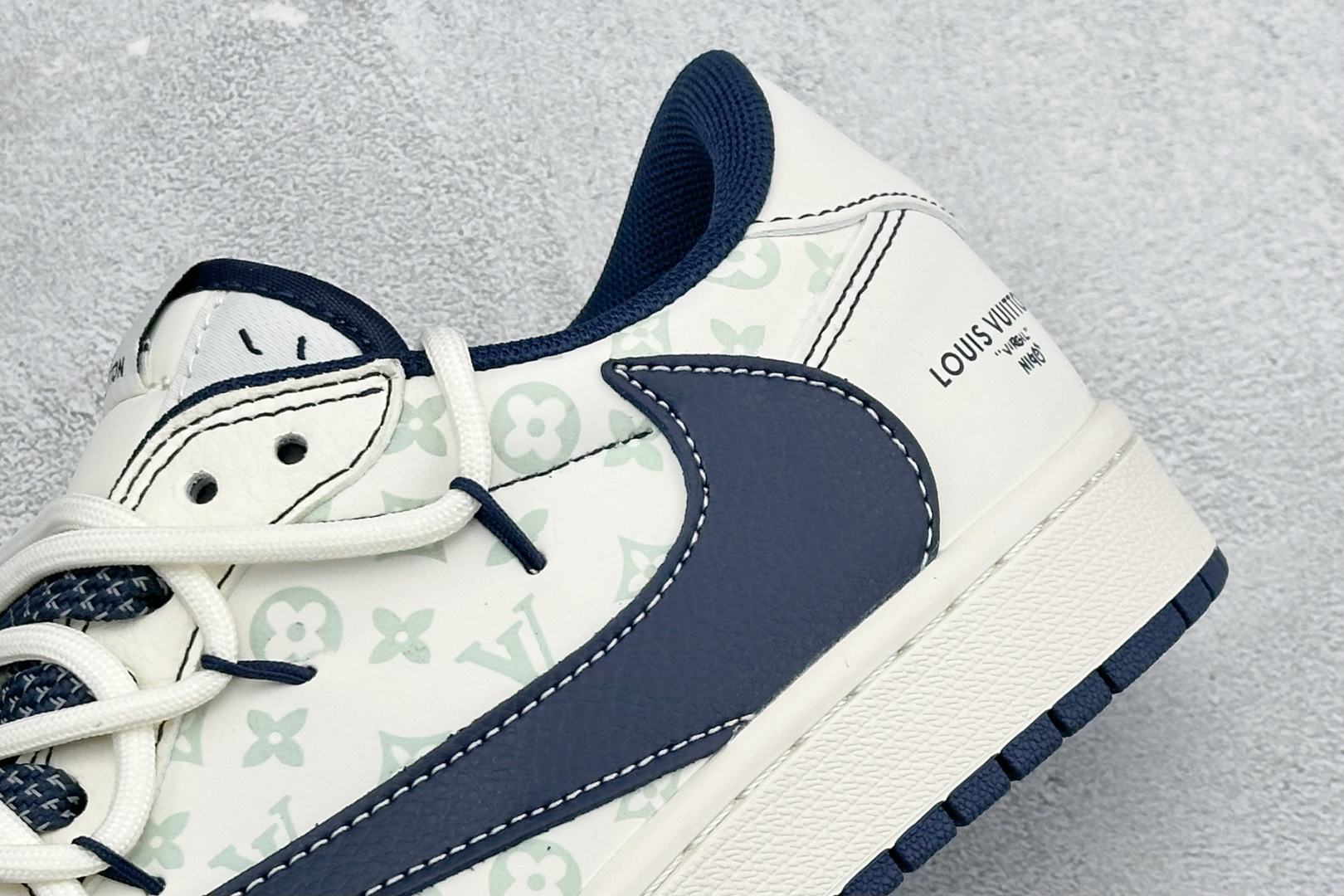 Travis Scott x Fragment Design x Jordan Air Jordan 1 Low SP LV联名-米白午夜蓝” HT5088-603