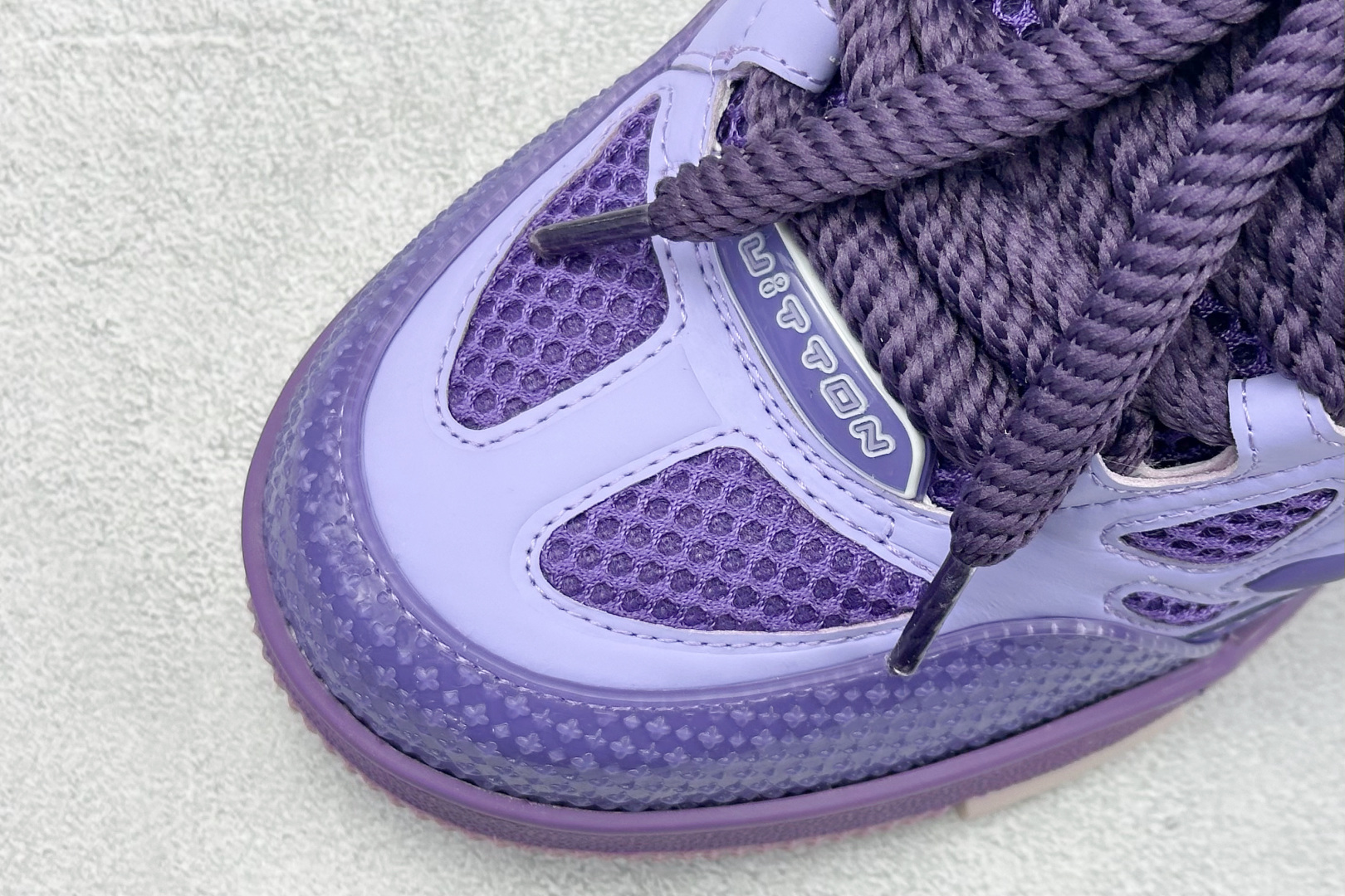 YS纯原LOUISVUITTONSkate小牛皮超大花朵印花低帮板鞋男女同款紫色