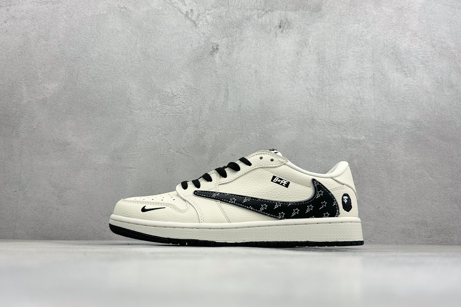 Nike Jordan Air Jordan倒勾 “ 猿人头联名——米黑印花” 高端定制 低帮 复古 减震 防滑 耐磨 篮球鞋 LD2028-074 Nike Jordan Air Jordan倒勾 “ 猿人头联名——米黑印花” 高端定制 低帮 复古 减震 防滑 耐磨 篮球鞋 LD2028-074