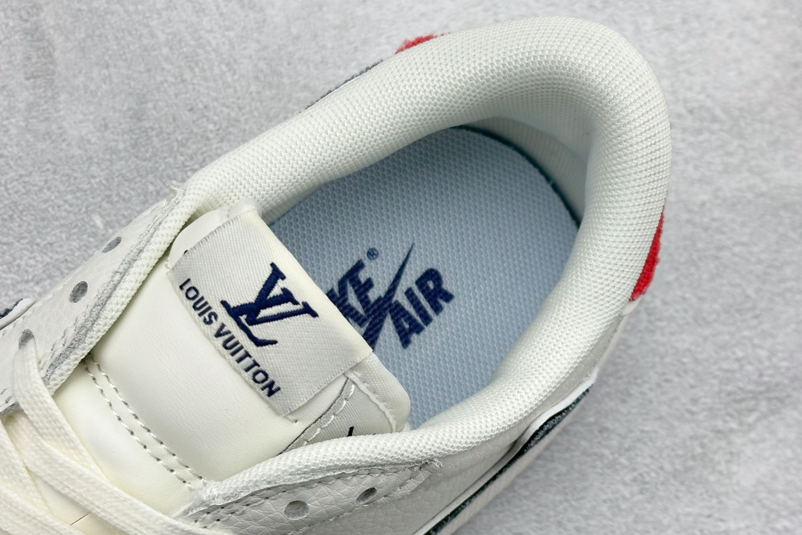 Nike Jordan Air Jordan倒勾 “ LV联名——蓝红牛仔勾” 高端定制 低帮 复古 减震 防滑 耐磨 篮球鞋 JW1188-168