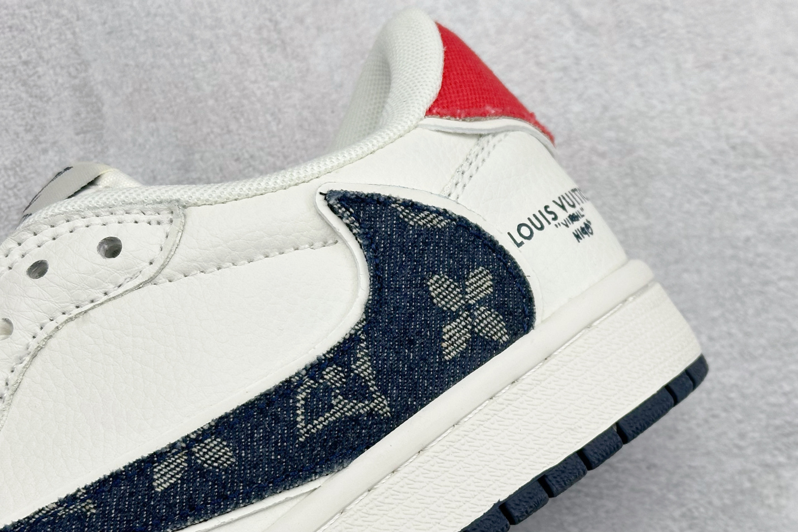 Nike Jordan Air Jordan倒勾 “ LV联名——蓝红牛仔勾” 高端定制 低帮 复古 减震 防滑 耐磨 篮球鞋 JW1188-168