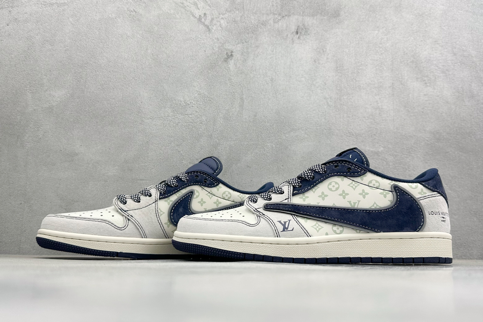 Air Jordan 1 Low AJ1 乔1 LV联名 高端定制 倒钩低帮复古篮球鞋 CX5050-Y37