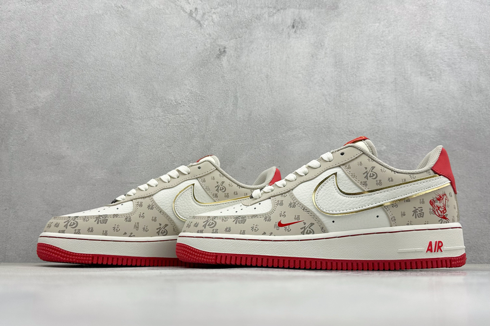 SC版NIke Air Force 1 '07 Low “马年限定--福韵米红” 空军一号低帮 运动鞋 休闲鞋 NH0601-502
